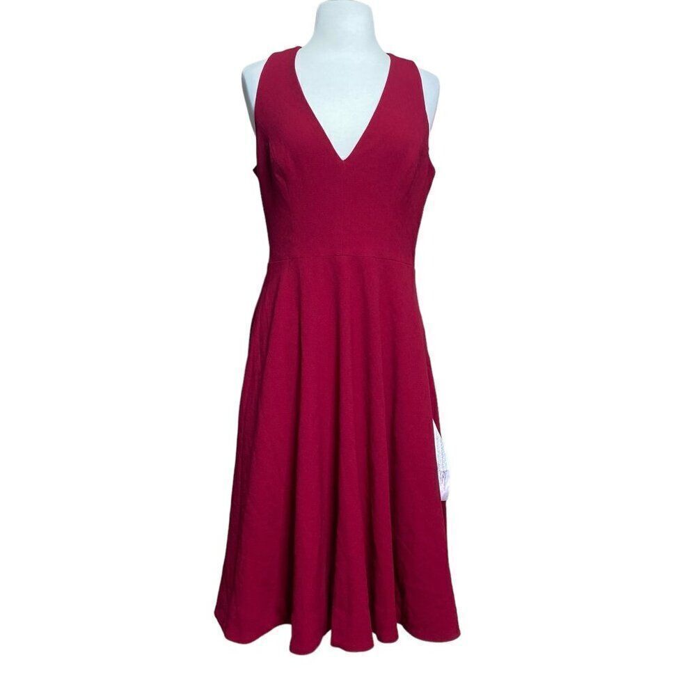 Dress the Population Catalina Crepe VNeck Sleeveless A-Line Dress NWT size